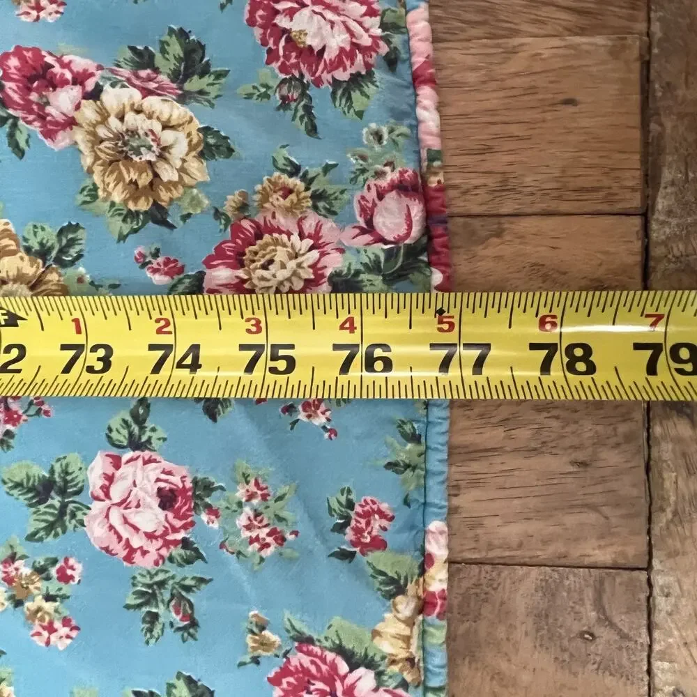 Vintage Blue Floral Duvet Cover 2 Ruffle Pillows 1 Long Pillow Cottage Core